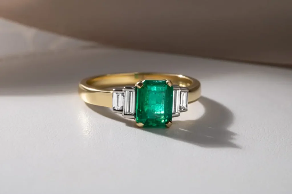 emerald green diamond engagement ring a timeless treasure