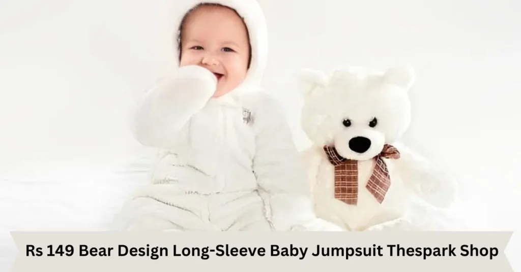 rs 149 bear design long-sleeve baby jumpsuit yhespark shop